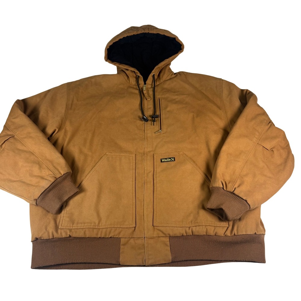 Walls Insulated Canvas Work Jacket Hooded Brown BigTall 3XLR Barn Chore Heritage